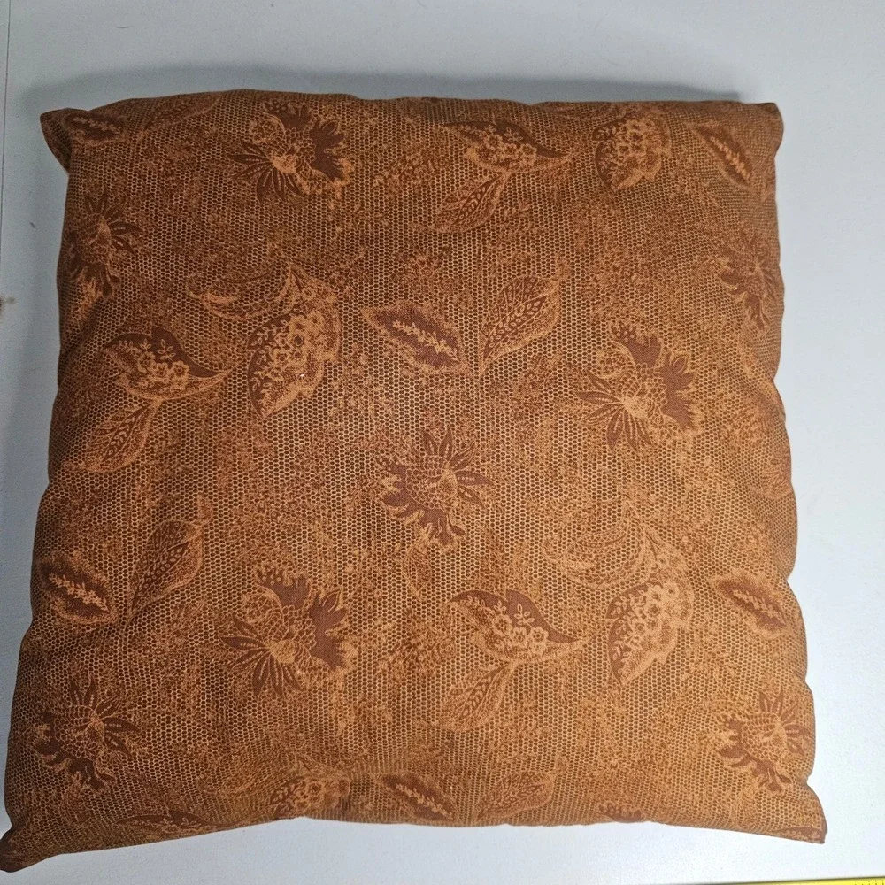 Vtg Handmade Floral Applique Throw‎ Pillow 3D Velvet Satin Flowers Cottagecore